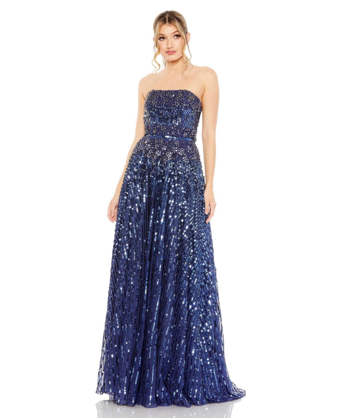 Womens Embellished Strapless Gown Product Image