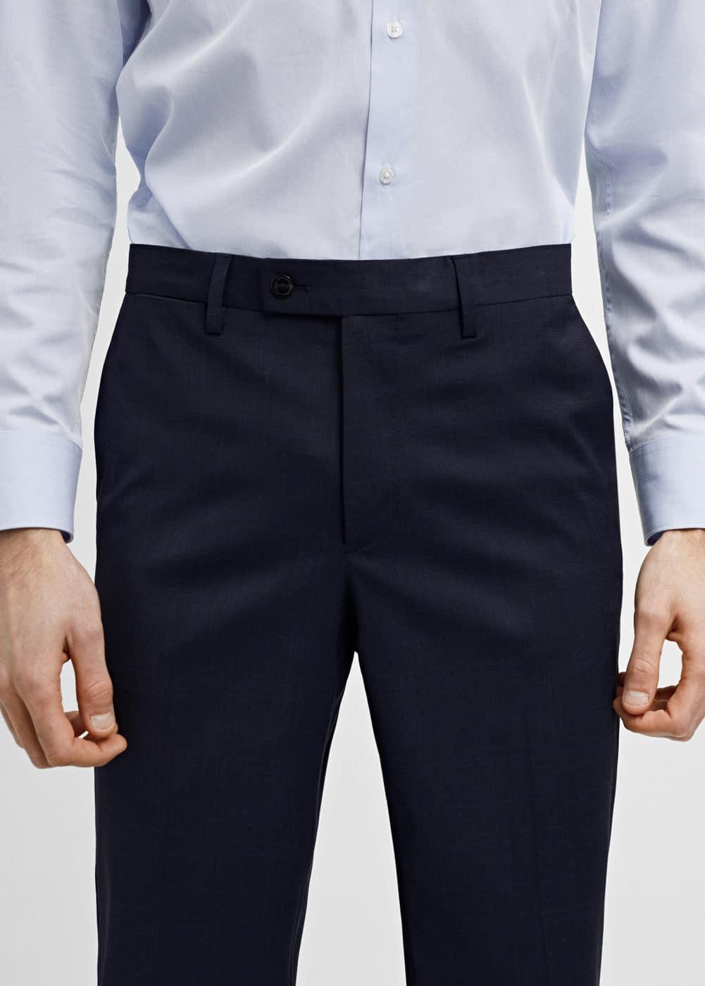 MANGO MAN - Stretch fabric slim-fit suit pants dark navyMen Product Image