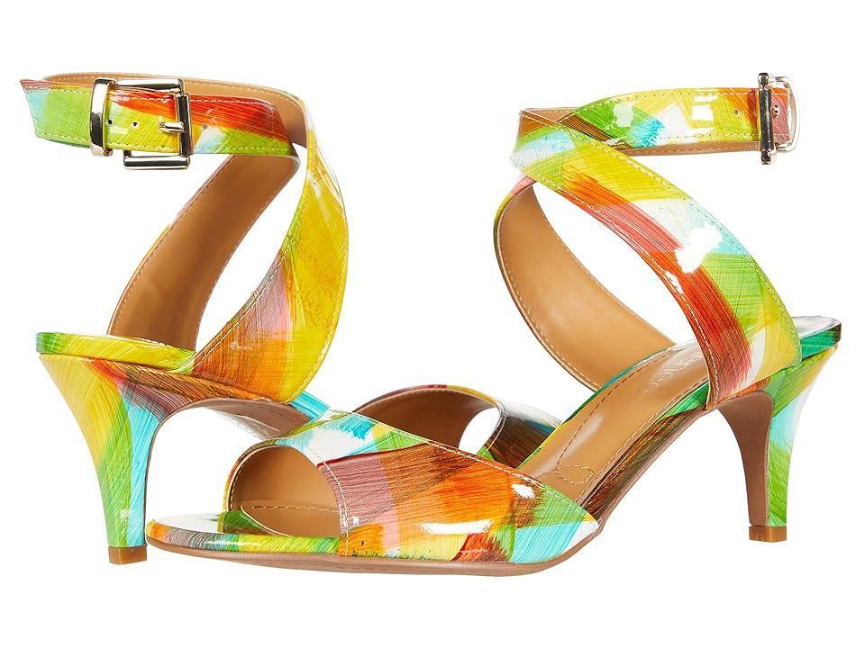 J. Renee Soncino Bright Multi Print Patent Leather Dress Sandals Product Image