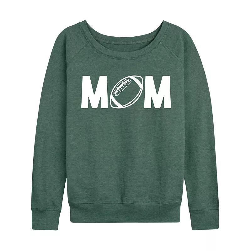 Womens Mom Football Slouchy Graphic Sweatshirt, Girls Grey Indigo Product Image