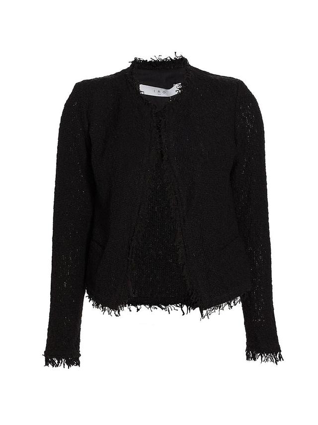 Womens Shavani Boucle Cardigan - Black - Size 2 - Black - Size 2 Product Image