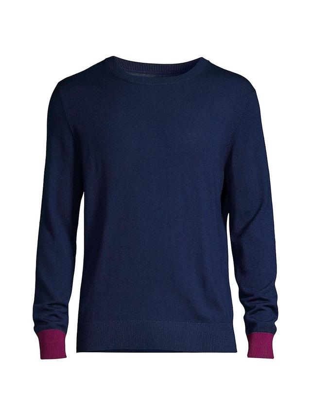 Redvanly Windward Contrast Cuff Merino Wool Sweater Product Image