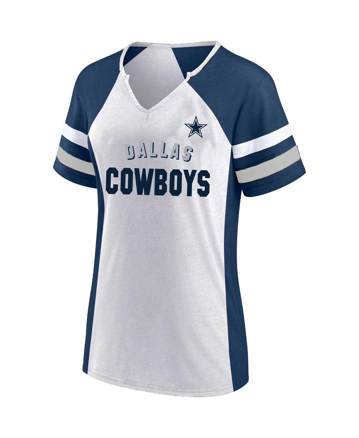 Womens Fanatics Branded Midnight /Navy Dallas Cowboys Plus Size Color Block T-Shirt Product Image