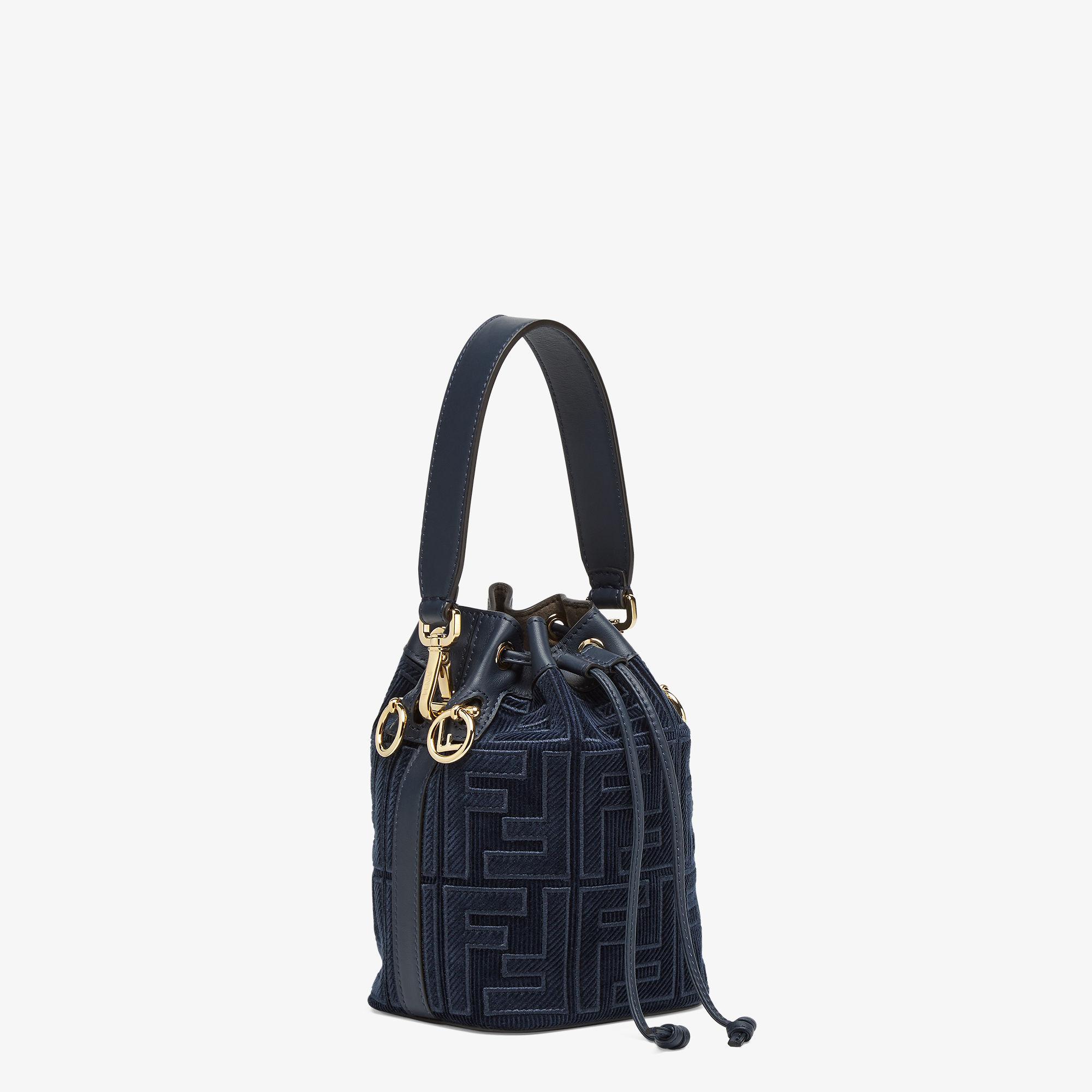 Mon TresorDark blue corduroy mini-bag Product Image