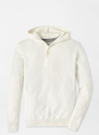 Peter Millar Crown Hickory Henley Hoodie Sweater Product Image