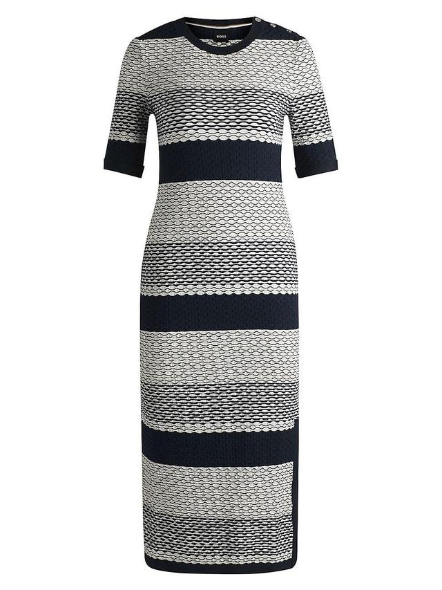 Boss by Hugo Boss Womens Structured-Stripe Dress Product Image