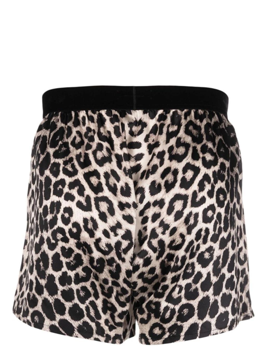 TOM FORD Men's Silk Leopard-print Boxer Shorts In Black Product Image