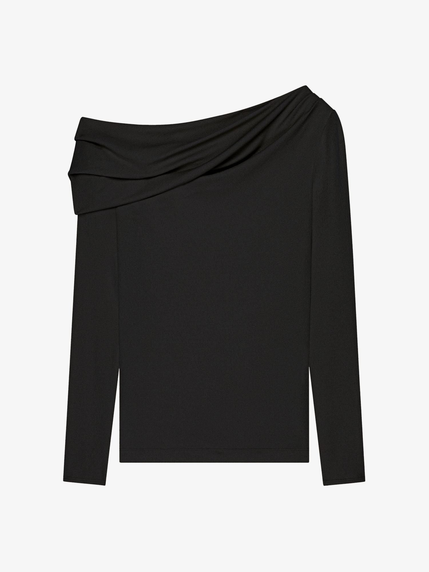 Asymmetric draped top in jersey Product Image