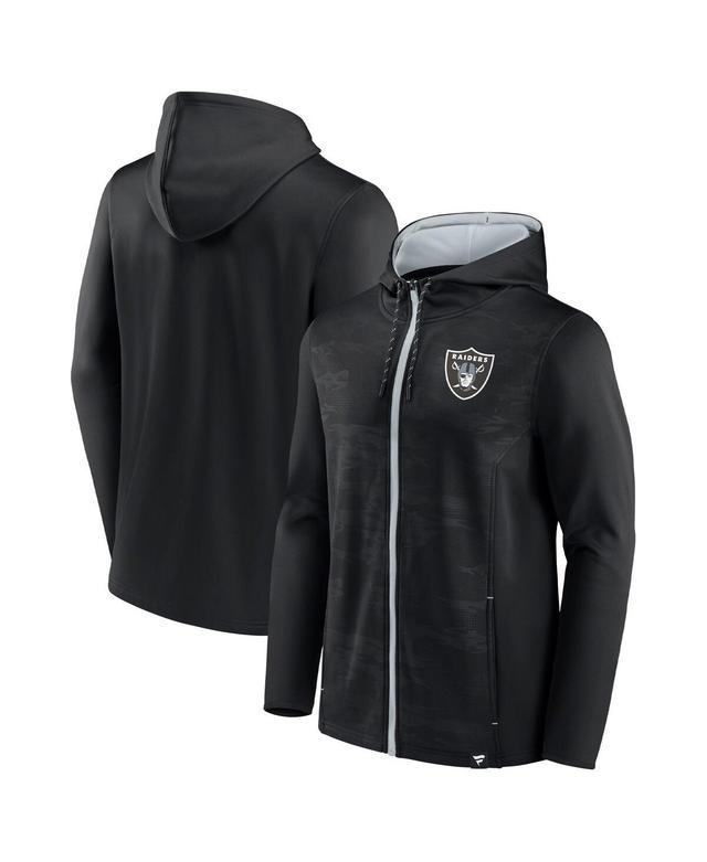 Mens Fanatics Branded Black/Silver Las Vegas Raiders Ball Carrier Full-Zip Hoodie Product Image