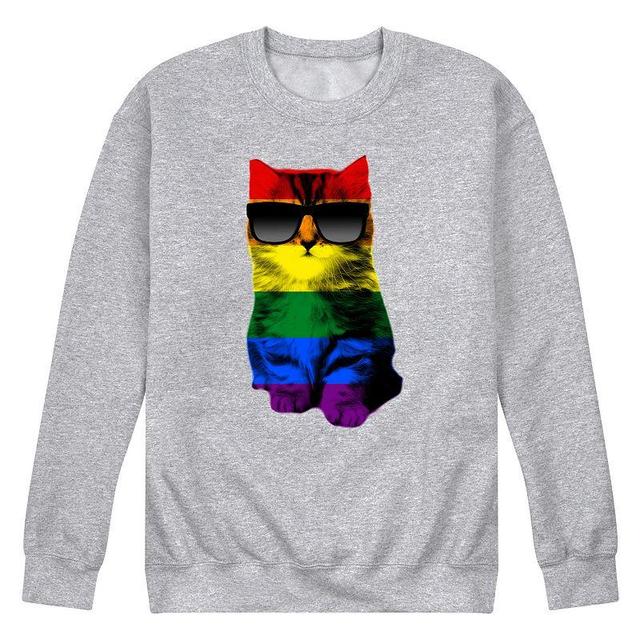 Mens Cat Pride Fleece Sweatshirt Blue Product Image