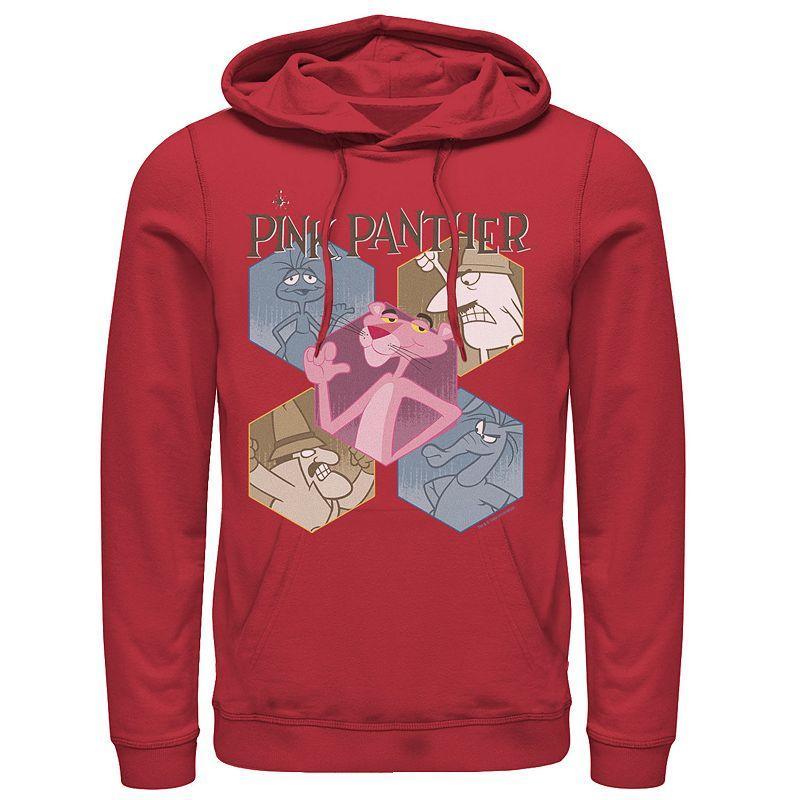 Mens Pink Panther Hexagonal Portraits Graphic Hoodie Red Product Image