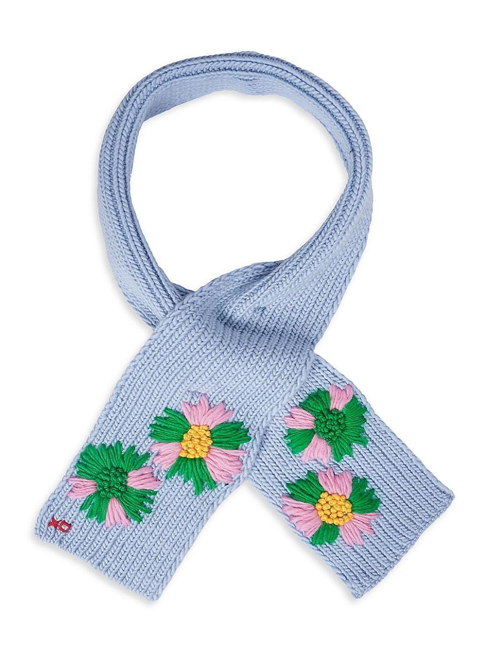 Womens Embroidered Knit Scarf Product Image