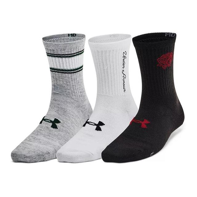 Under Armour Essential 3-Pack Mid Crew Socks, Mens Product Image