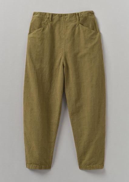 Alix Cotton Check Pants | Golden Olive Product Image