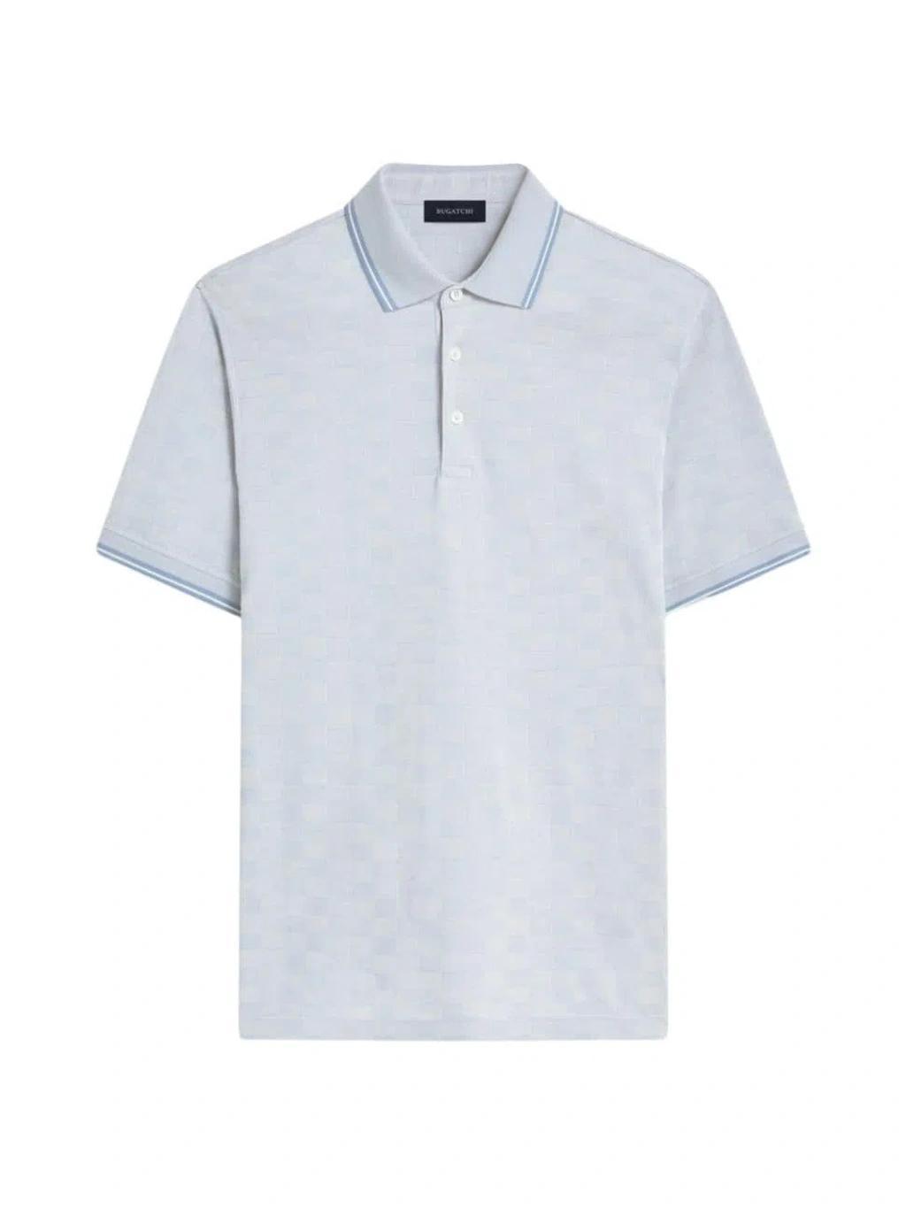 BUGATCHI Men's Cotton Jacquard Polo Shirt In Air Blue Product Image