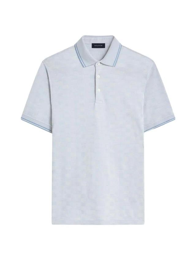 BUGATCHI Men's Cotton Jacquard Polo Shirt In Air Blue Product Image