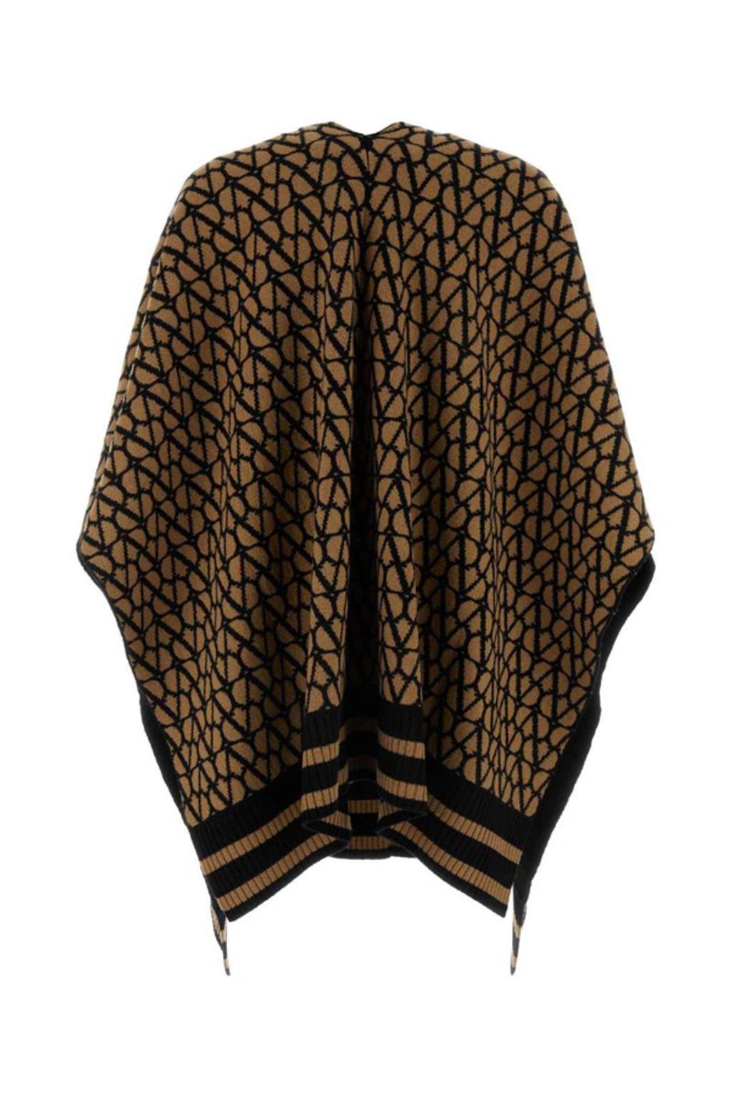 Vlogo Signature Draped Reversible Poncho In Multicolor Product Image