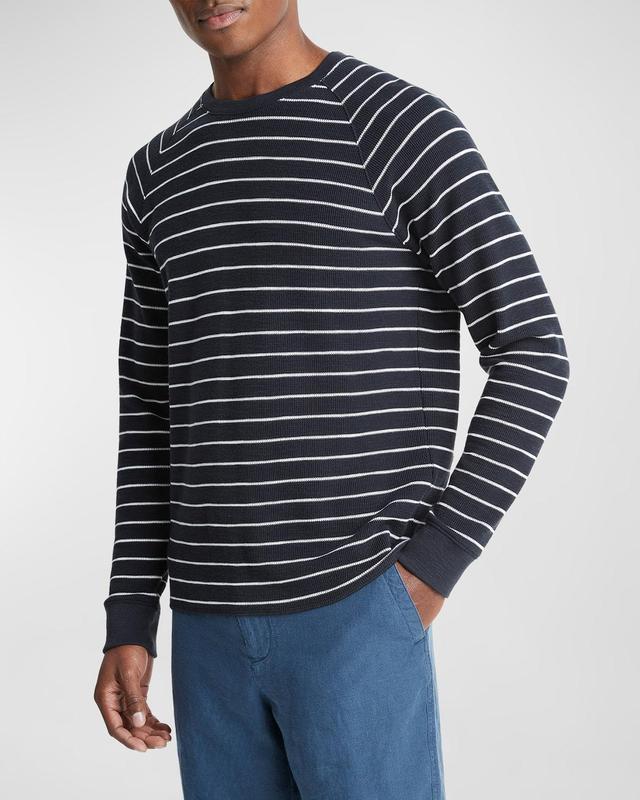 Mens Striped Waffle Raglan T-Shirt Product Image