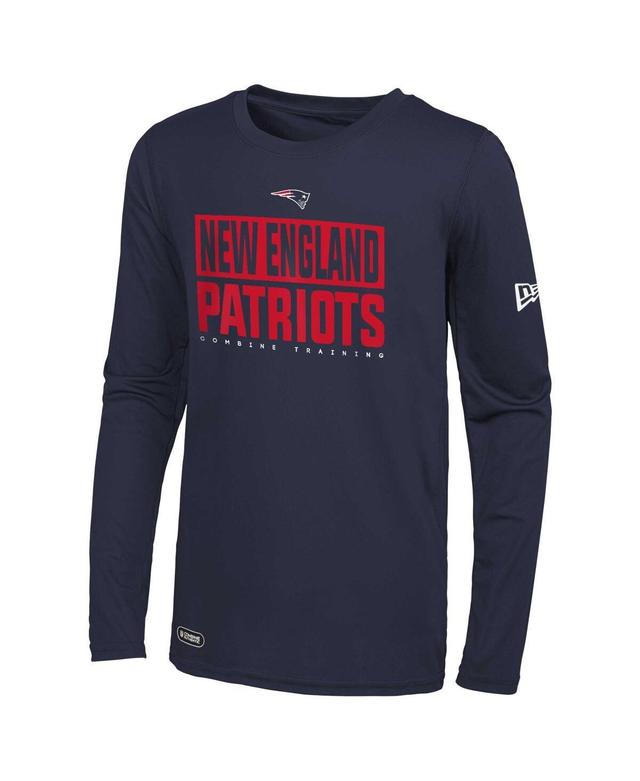 Mens New Era Navy New England Patriots Combine Authentic Offsides Long Sleeve T-shirt Product Image