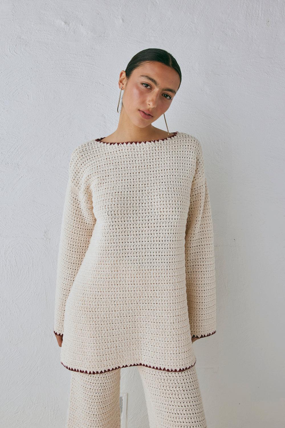 Stella Knit Tunic Cream Product Image