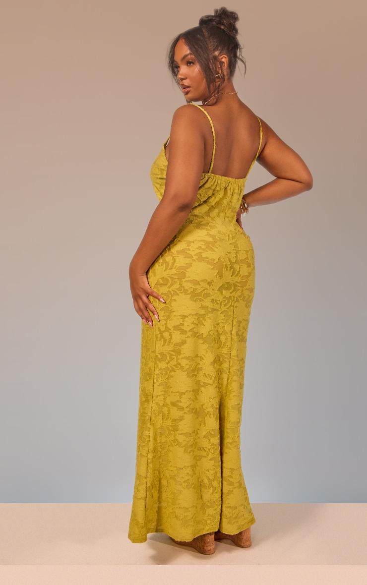 Plus Lime Floral Sheer Burnout Cami Maxi Dress Product Image