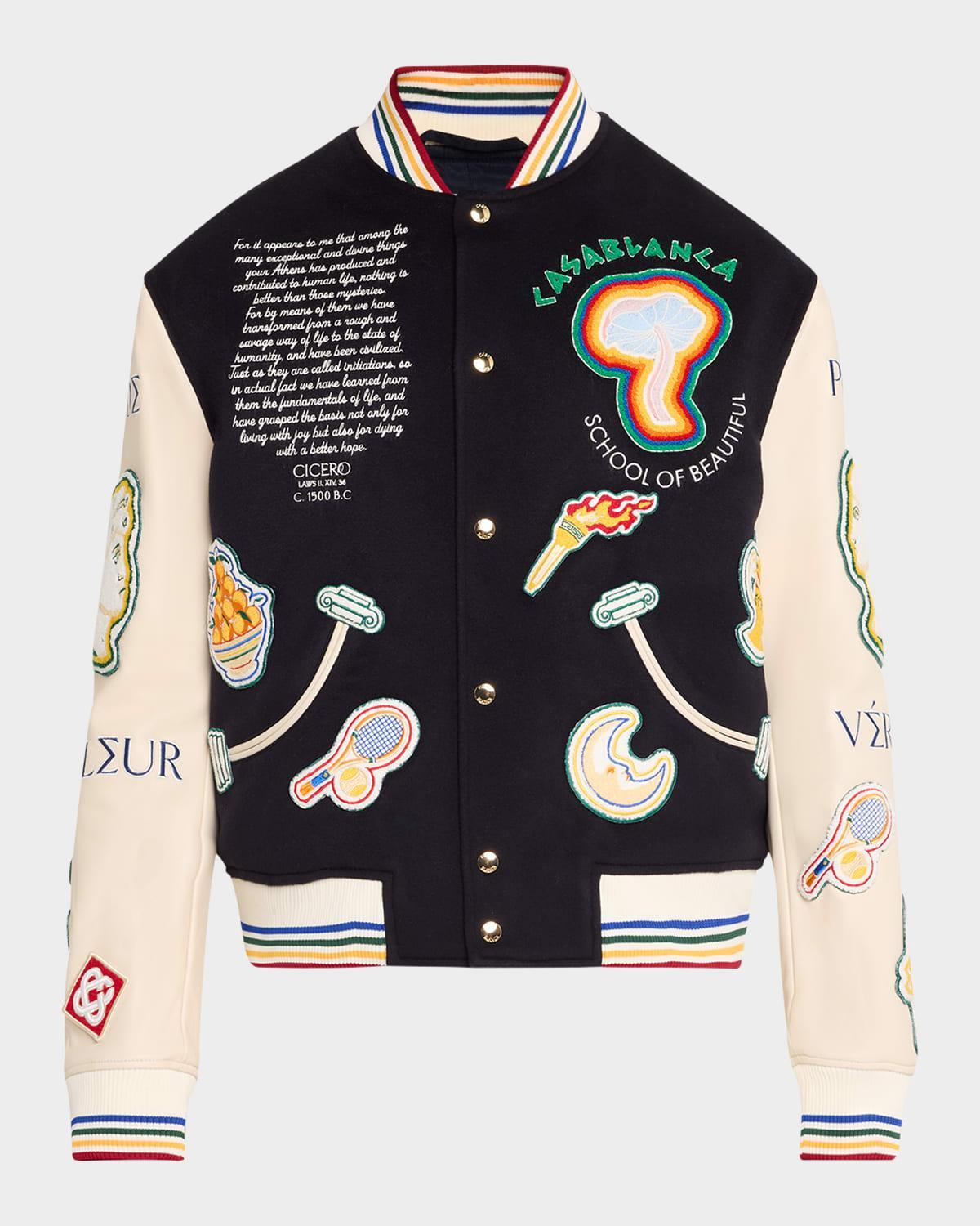 Mens Venus As A Boy Patchwork Wool-Blend Bomber Jacket Product Image