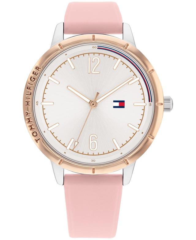 Tommy Hilfiger Womens Pink Silicone Strap Watch 38mm - Pink Product Image