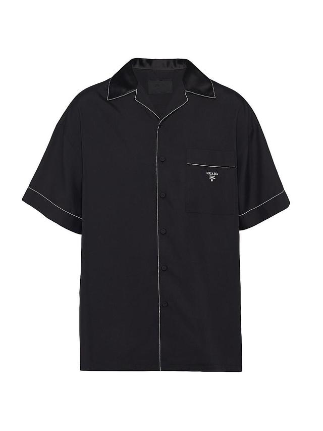 Mens Short-Sleeved Silk Shirt Product Image