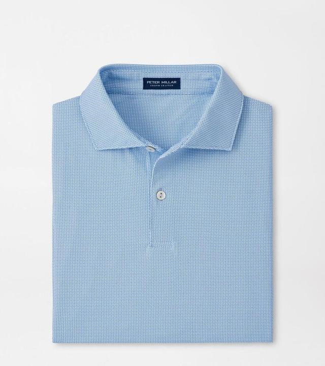 Peter Millar Mens Delancey Dot Performance Jersey Polo | Color: Moon Mist | Size: XL Product Image