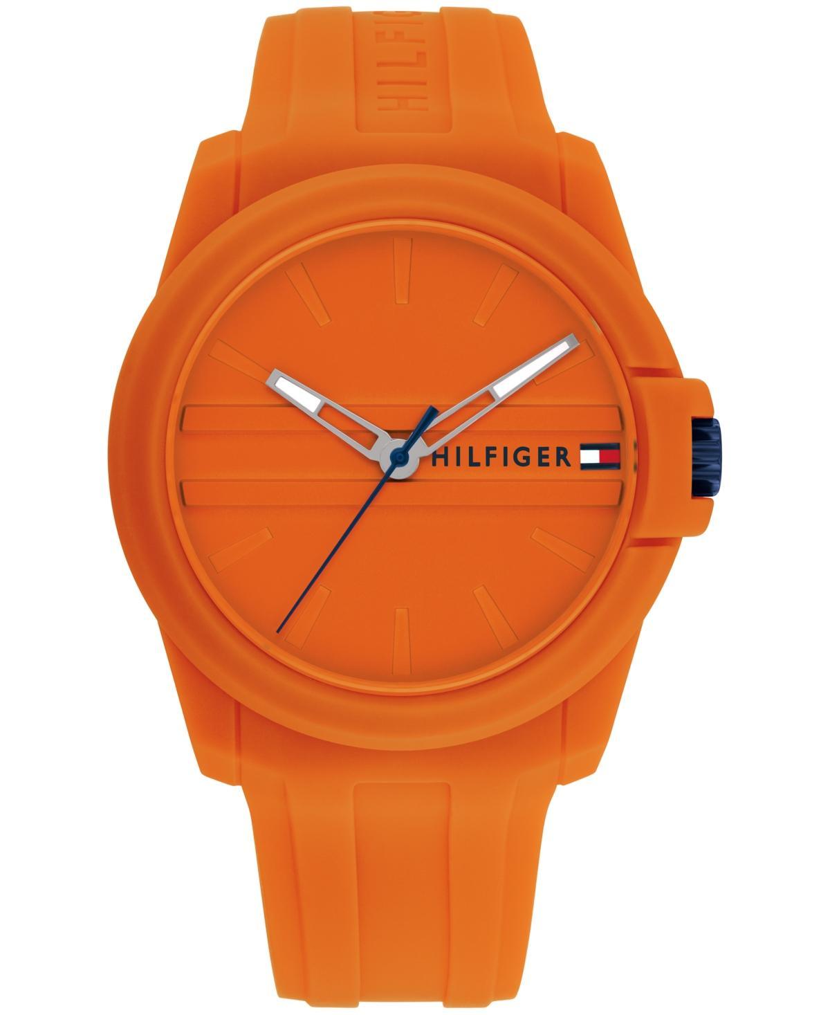 Tommy Hilfiger Mens Quartz Orange Silicone Watch 44mm - Orange Product Image