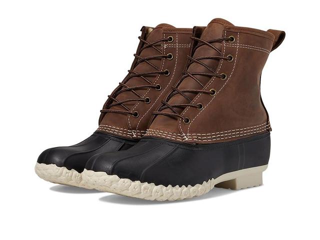 L.L.Bean Bean Boot 8 Limited Edition Leather Shearling Lined (Dark EarthNatural) Men's Boots Product Image