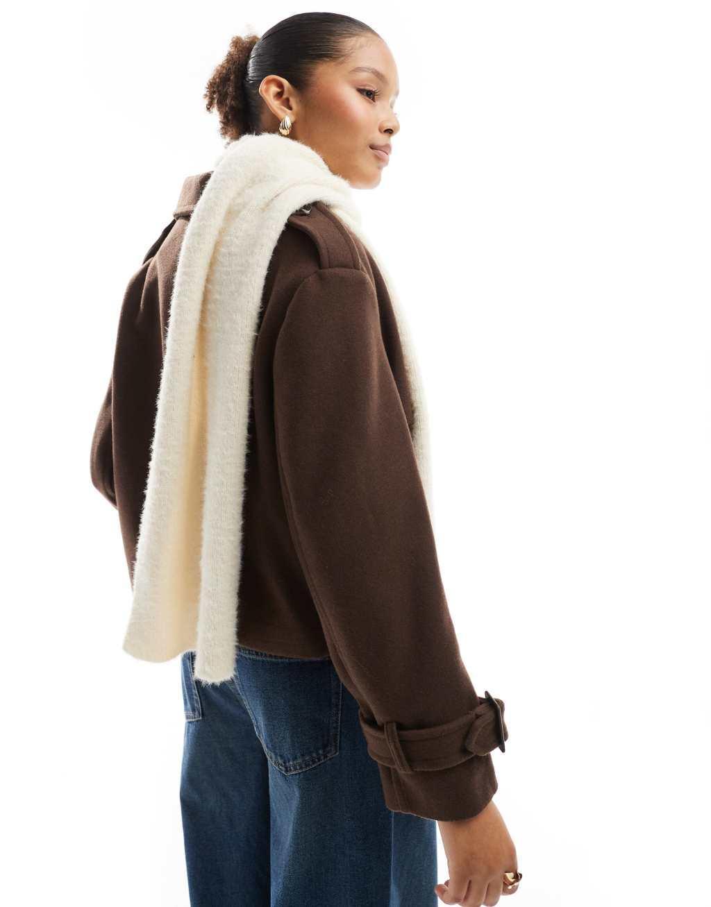 Cotton On fluffy scarf in ecru Product Image