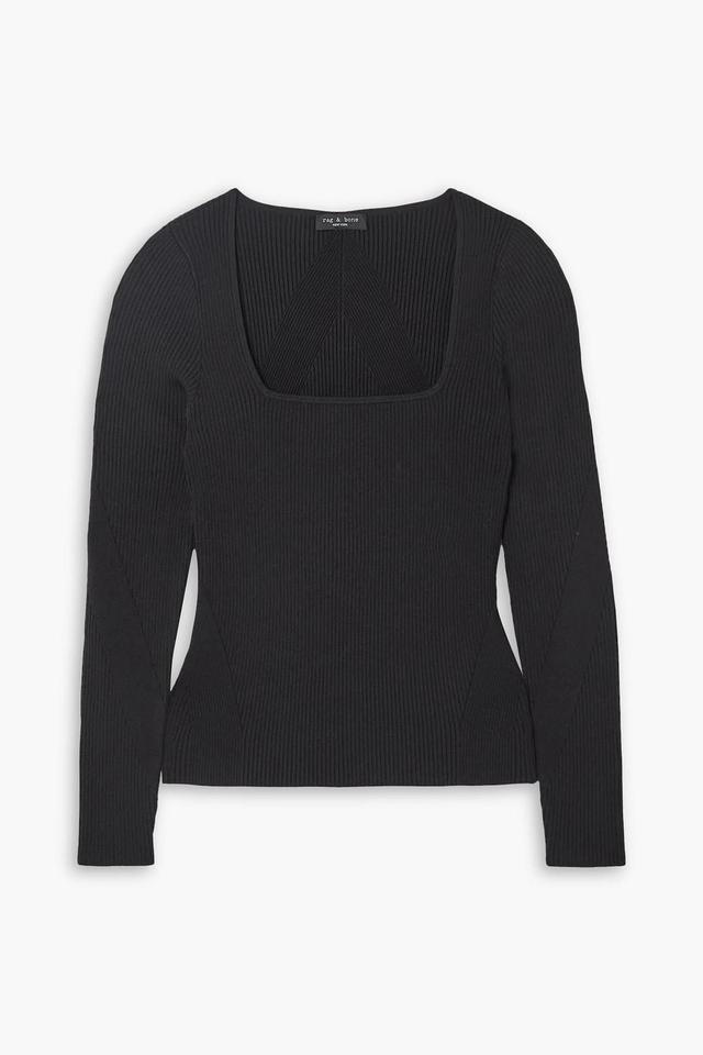 Asher Ribbed-knit Sweater In Black Product Image