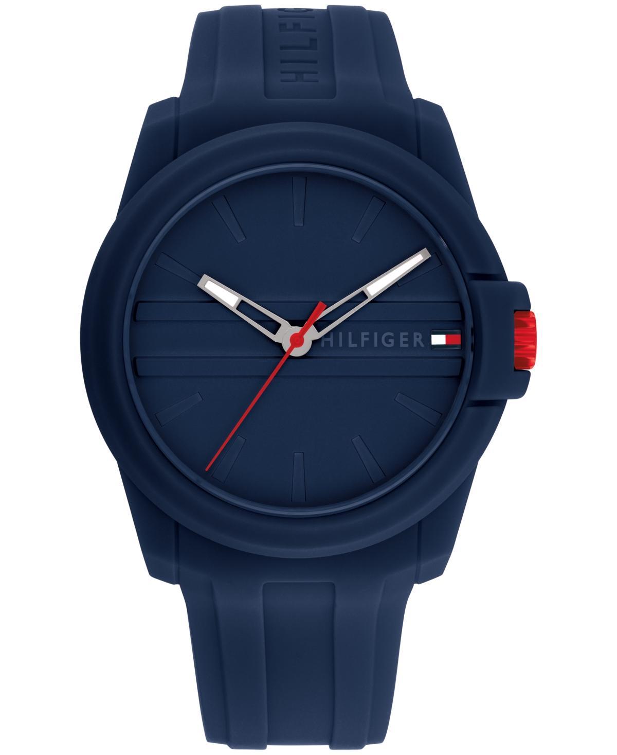 Tommy Hilfiger Mens Quartz Blue Silicone Watch 44mm - Blue Product Image