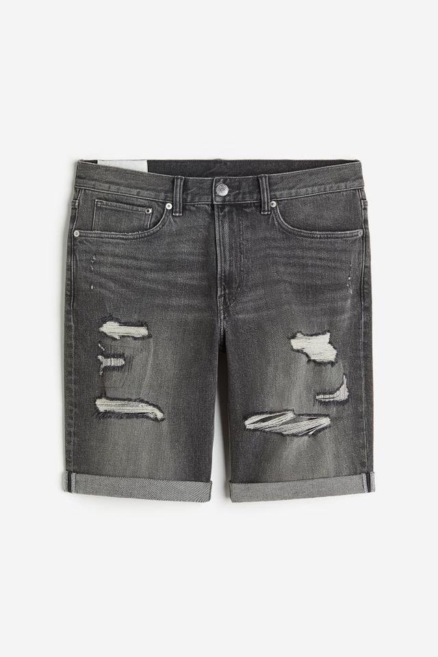 H & M - Regular Denim Shorts - Blue Product Image