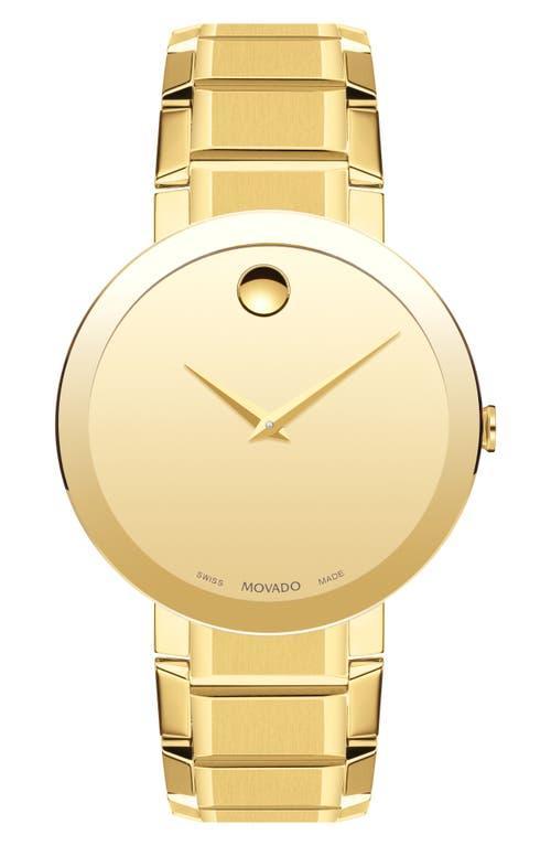 Movado Mens Swiss Sapphire Gold-Tone Pvd Stainless Steel Bracelet Watch 39mm - Gold Product Image