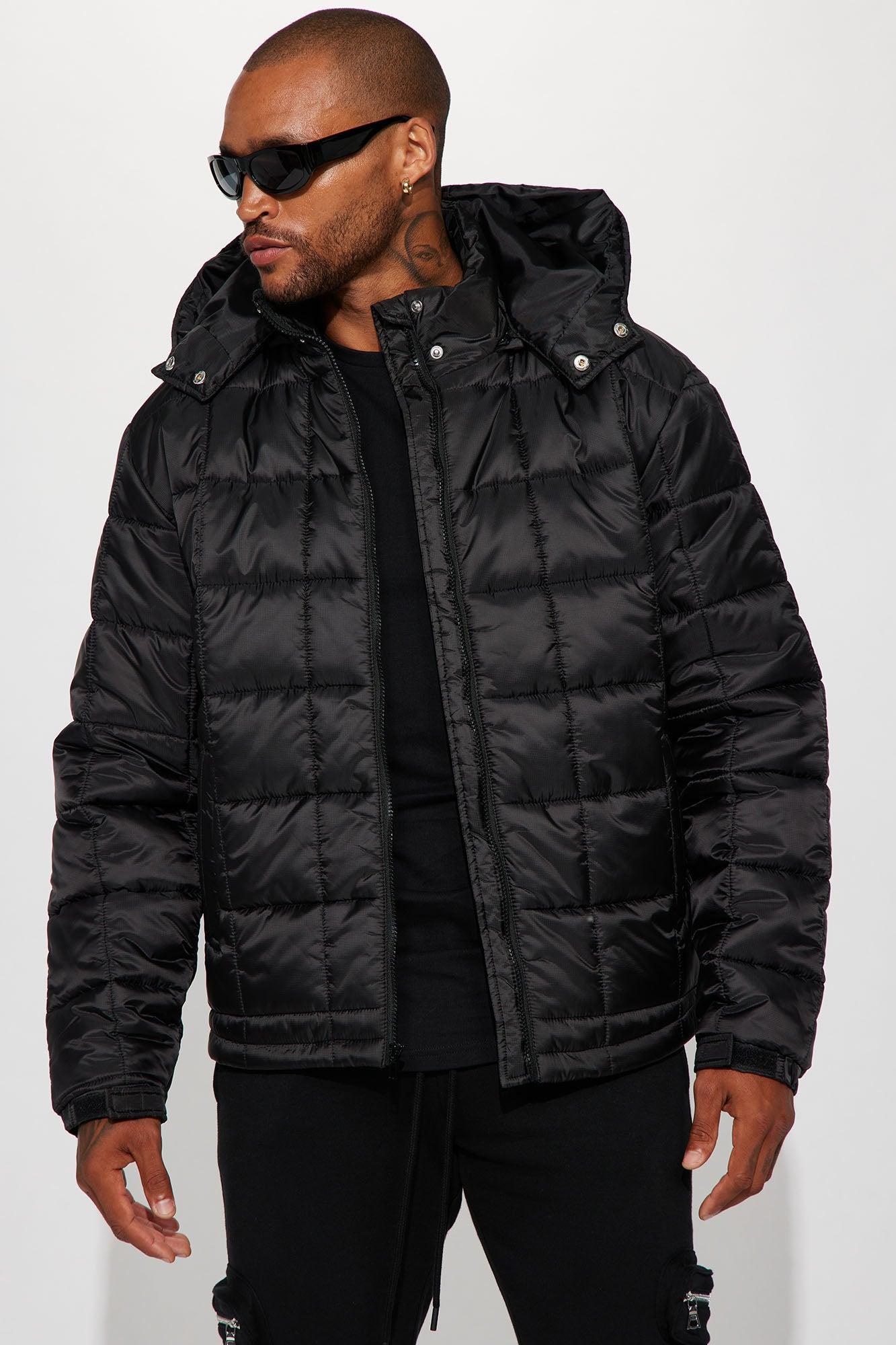 Grenade Like Hooded Puffer Jacket - Black Product Image