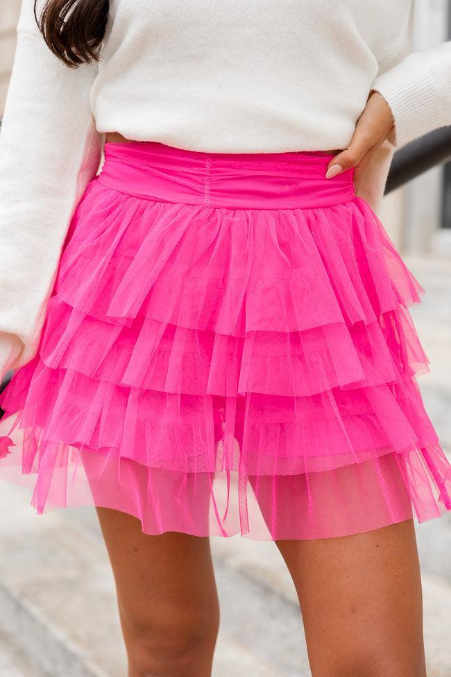 We Were In Paris Magenta Tulle Mini Skirt FINAL SALE Product Image