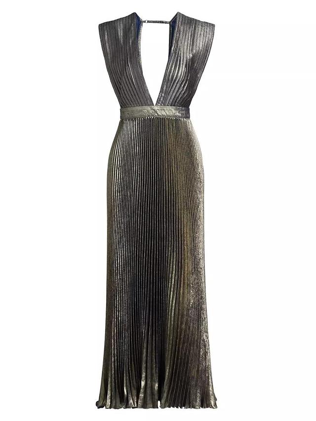 La Fête Gala Shimmer Pleated Gown Product Image