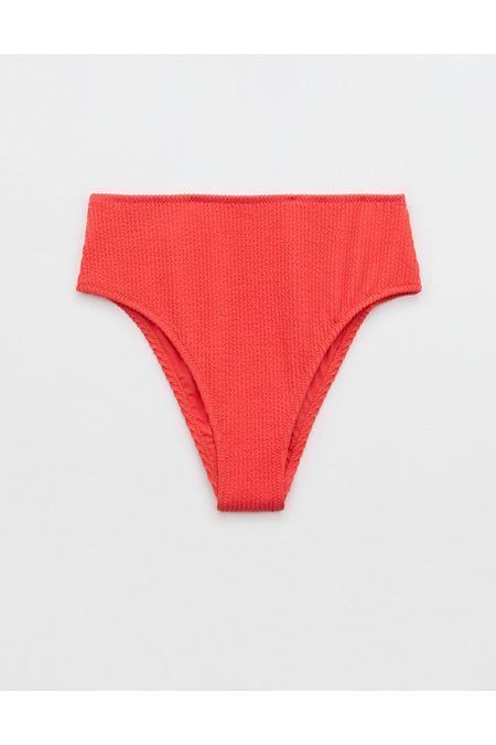 Aerie Crinkle High Cut Cheeky Bikini Bottom Women's Product Image