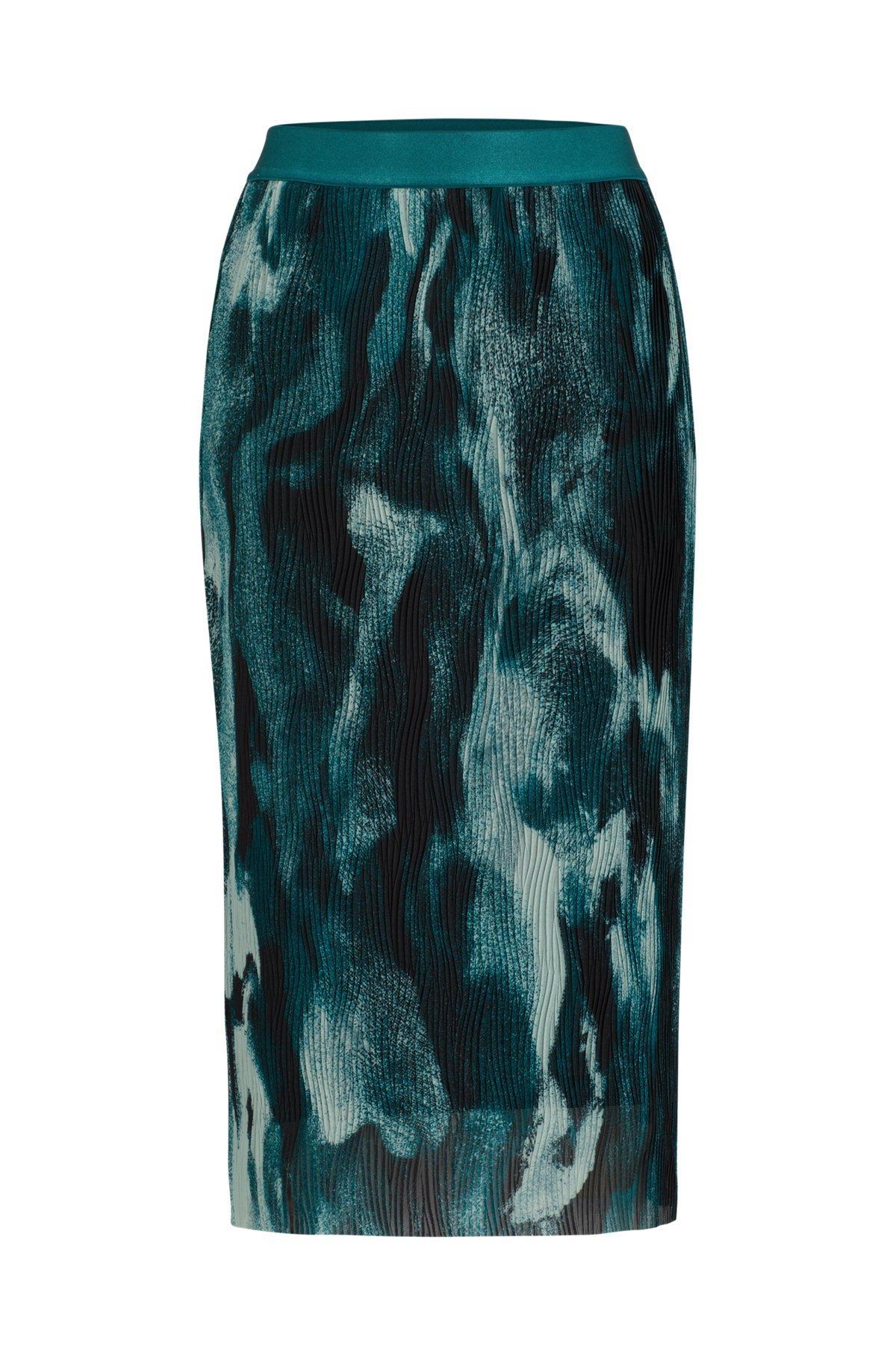 Stretch-tulle slim-fit skirt with seasonal print Product Image