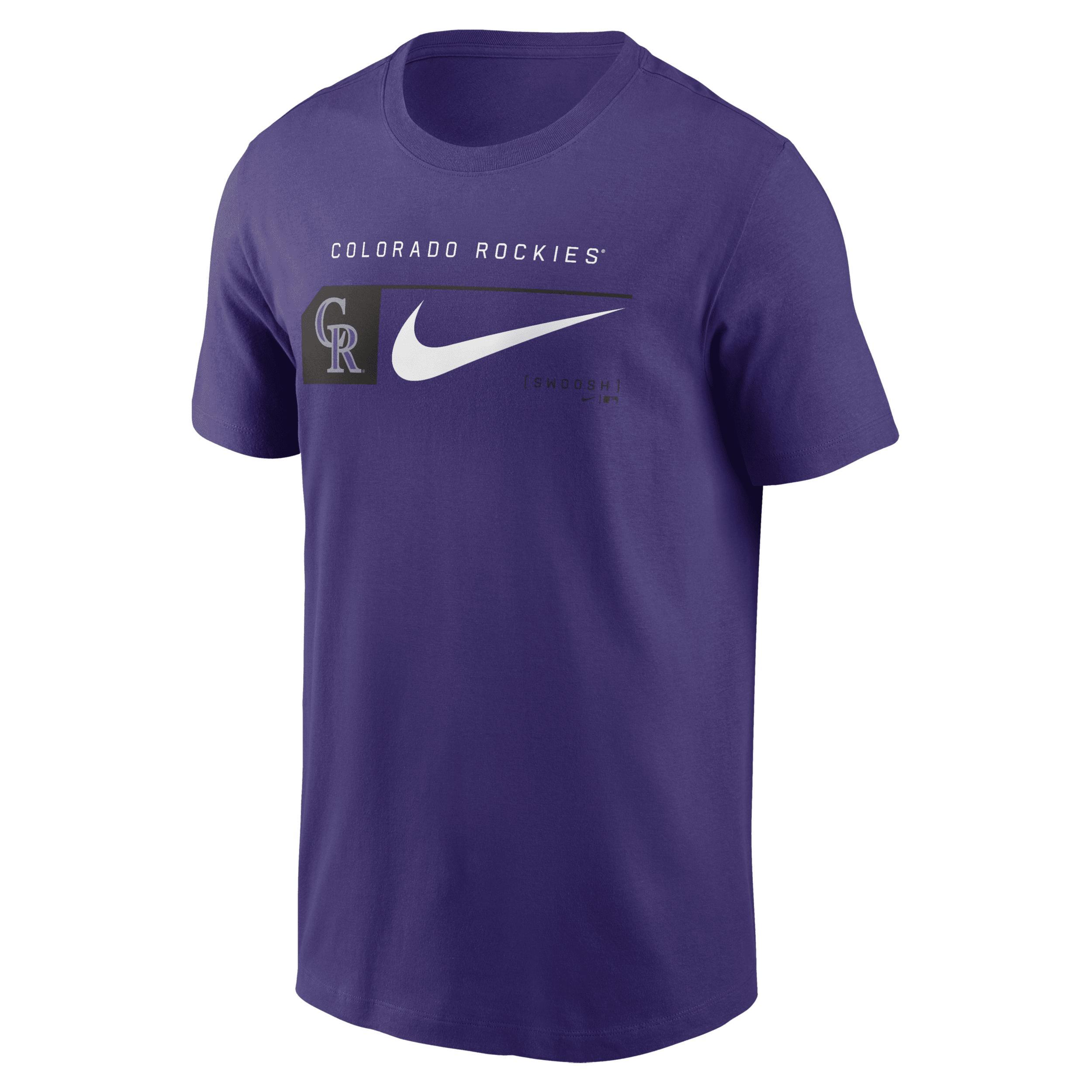 Colorado Rockies Team Swoosh Lockup Nike Mens MLB T-Shirt Product Image