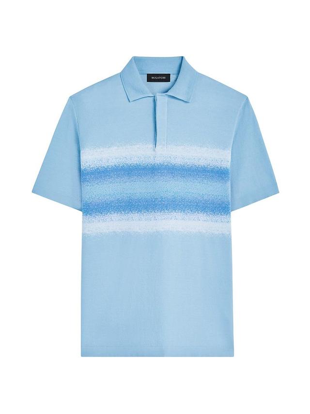 Mens Striped Cotton-Blend Polo Shirt Product Image