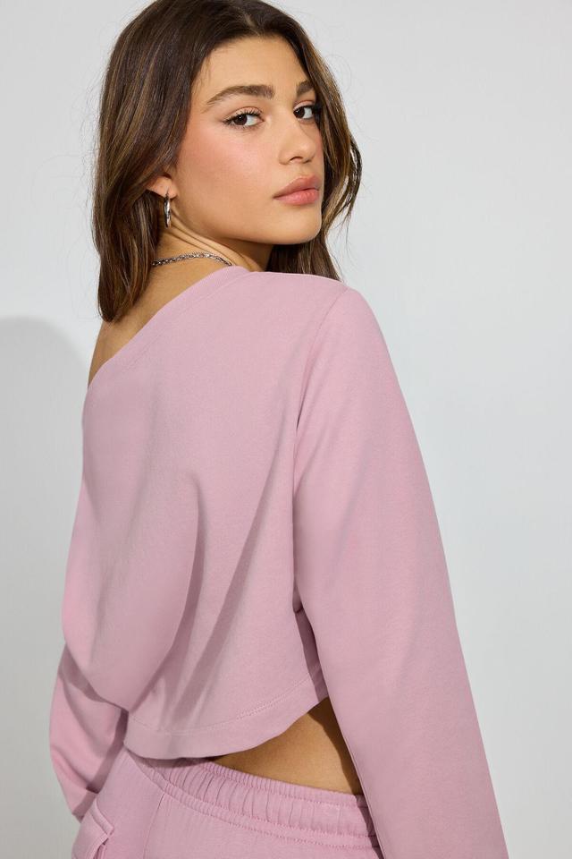 Soft Terry Boxy Off Shoulder Sweatshirt Product Image