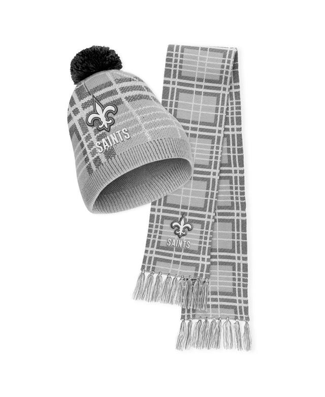 Womens WEAR by Erin Andrews New York Giants Plaid Knit Hat with Pom & Scarf Set Product Image