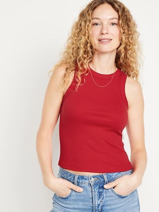 Snug Cropped Tank Top for Women Product Image