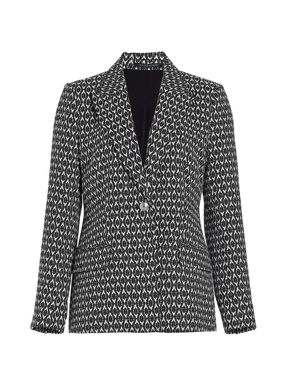 Womens Cotton-Blend Geometric Blazer Product Image