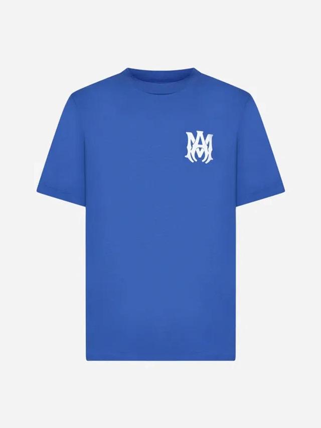 AMIRI Logo-print Cotton T-shirt In Blue Product Image