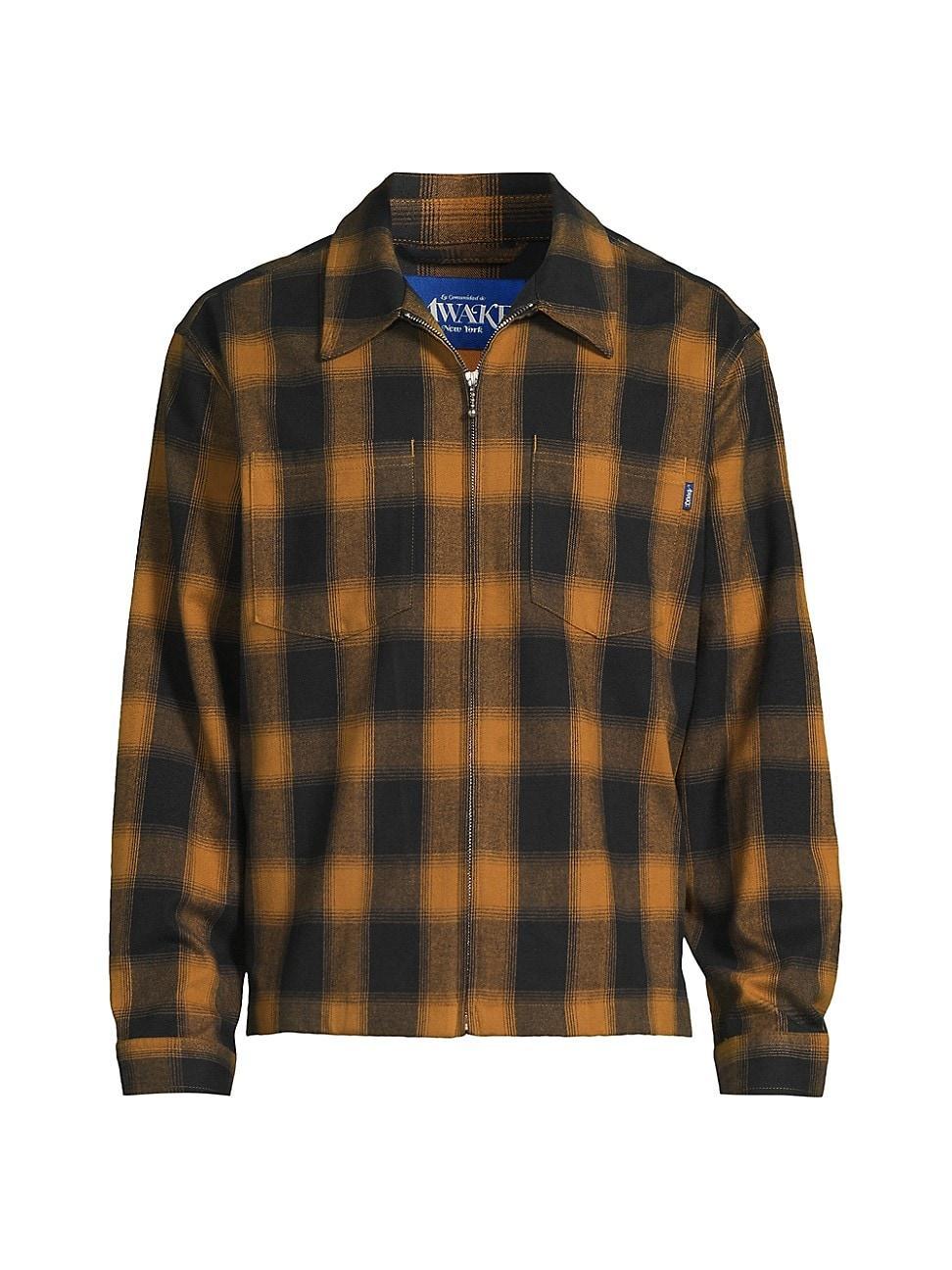 Mens Check Cotton Flannel Shirt Jacket Product Image