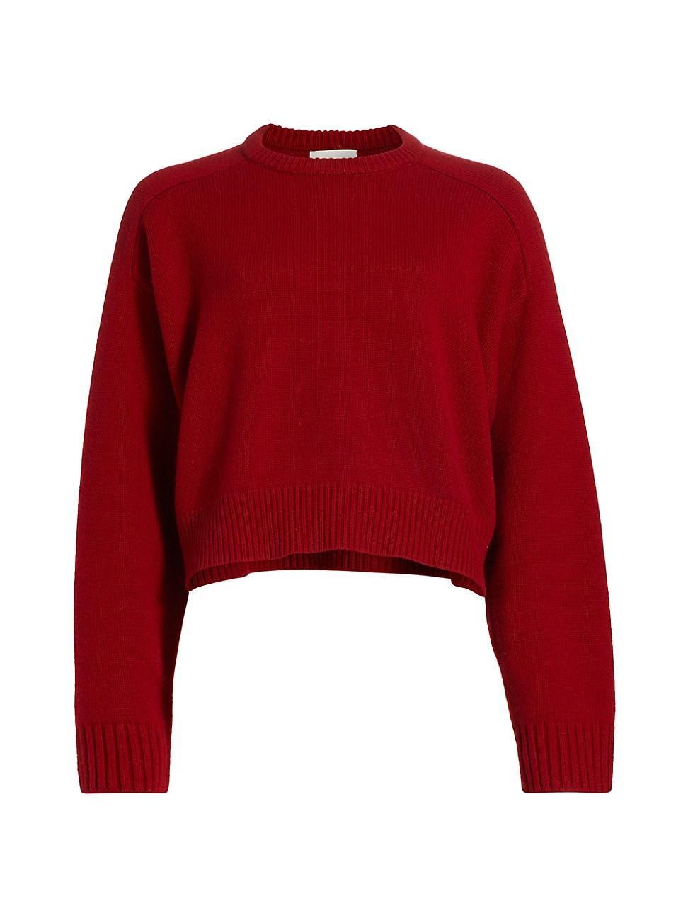 Womens Bruzzi Crewneck Wool & Cashmere Cropped Sweater Product Image